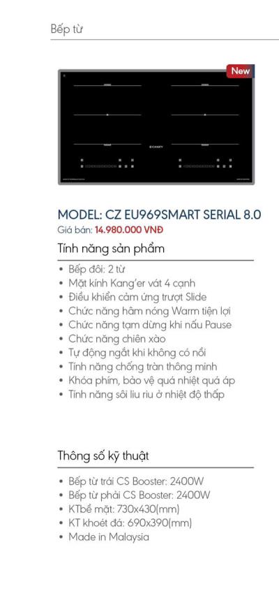 Bếp từ Canzy CZ EU969Smart