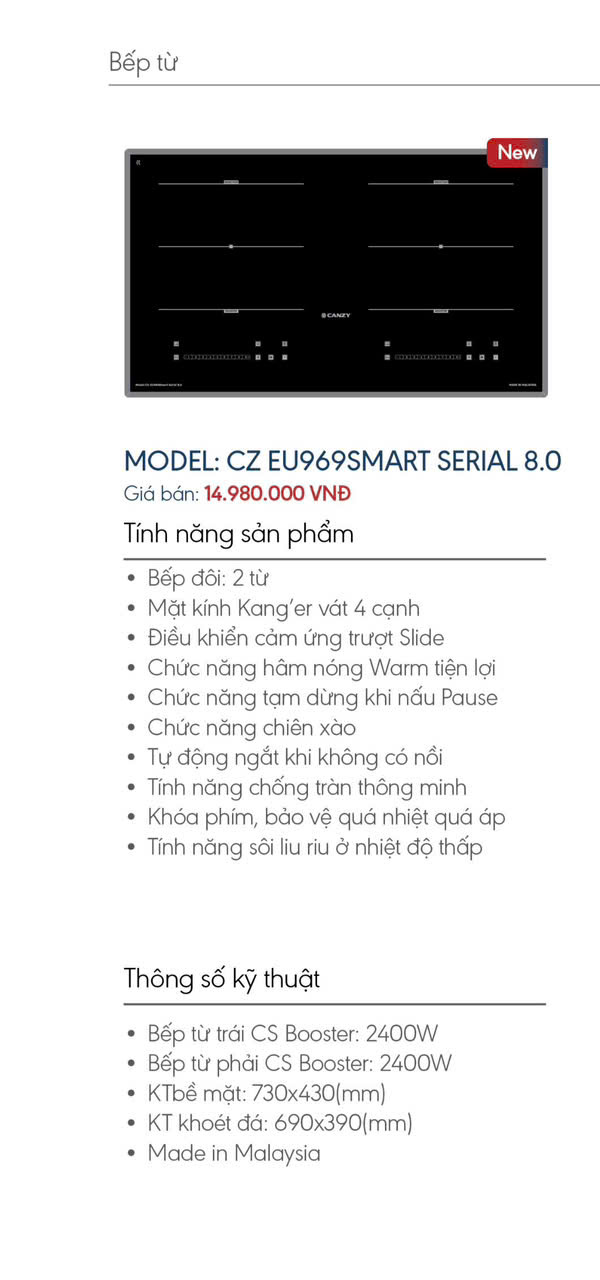 Bếp từ Canzy CZ EU969Smart